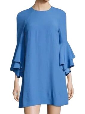 ALEXIS blue Melany ruffle-sleeve mini dress size L